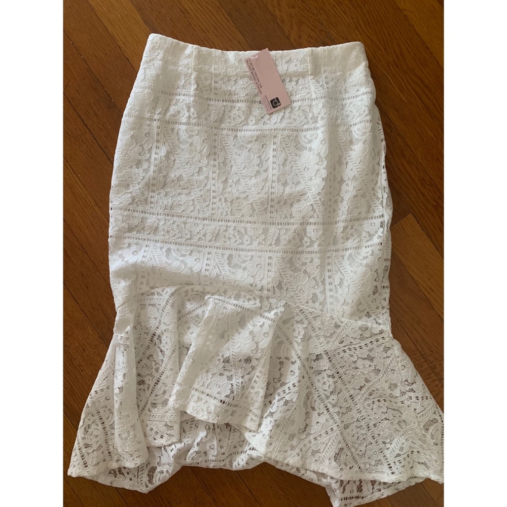 Showpo midi white skirt